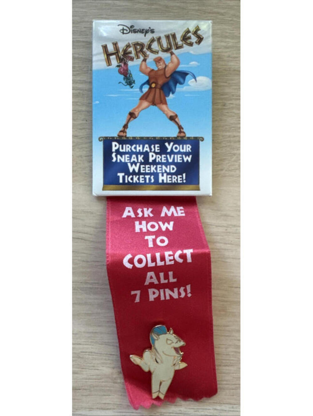 Disney Hercules Baby Pegasus Pin Commemorative Cast Member Ribbon 1997 5 of 7